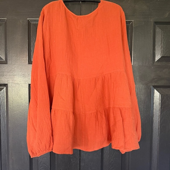 NWT BiBi Texas Longhorn Linen Fall Peplum Top - Picture 7 of 10